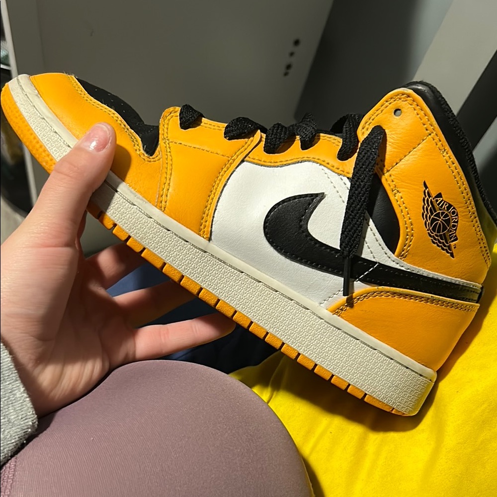 Nike Air Jordan Yellow and Black Sneakers